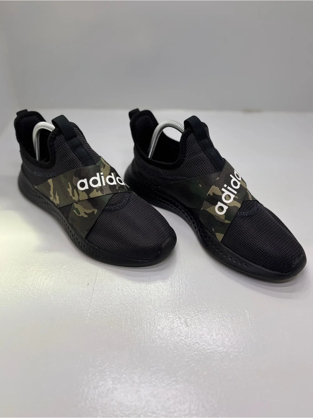 Adidas Lite Racer Adapt 5.0 Black Camo Slip-On Sneakers Men’s 9.5 EUC